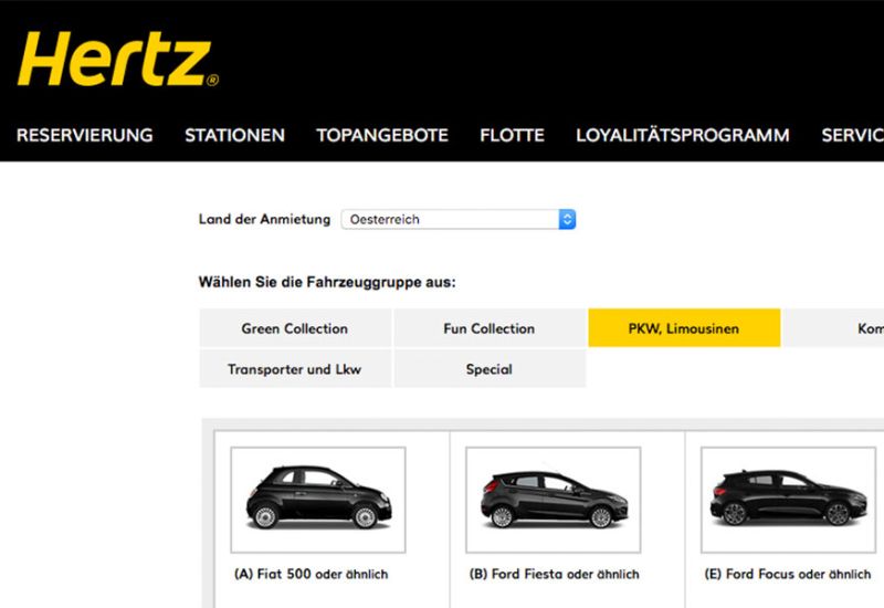  Spezieller Krisentarif bei Hertz